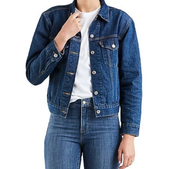 Levi’s Premium Ex-Boyfriend Trucker Jean Jacket size Small - Picture 3 of 7